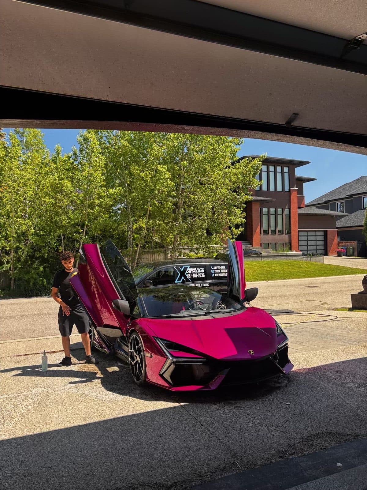 Mobile detailing Lamborghini Revuelto Calgary