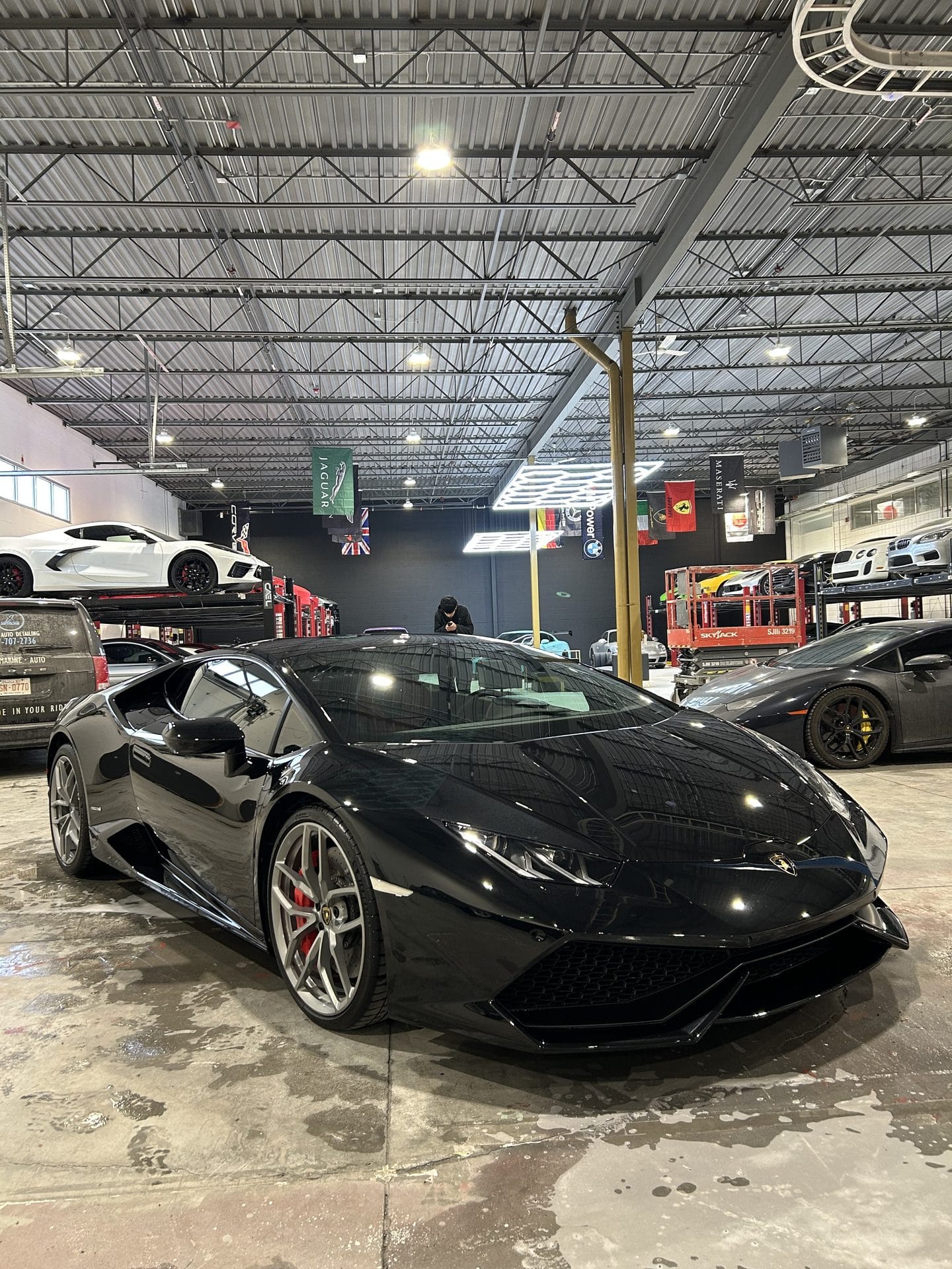 Window tinting on a Lamborghini Huracan in Calgary